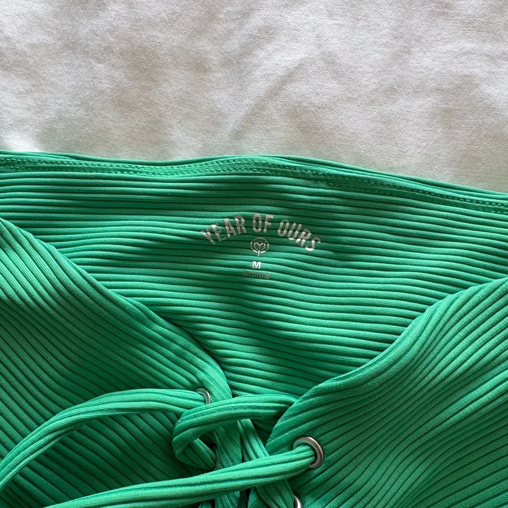 Year of Ours Green Ribbed Active Set - Sports Bra & Leggings